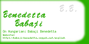 benedetta babaji business card